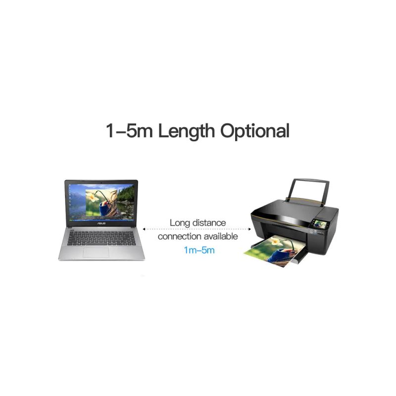 Кабель для принтера USB 2.0 AM/BM 1.0m black Vention (VAS-A16-B100)