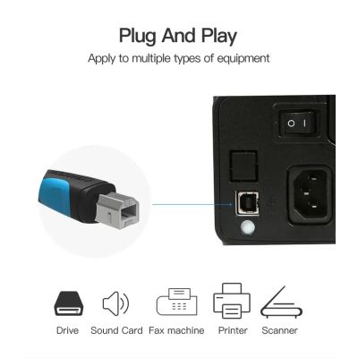 Кабель для принтера USB 2.0 AM/BM 1.0m black Vention (VAS-A16-B100)