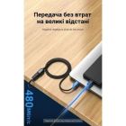 Дата кабель USB 2.0 AM/AF 0.5m black Vention (CBIBD)
