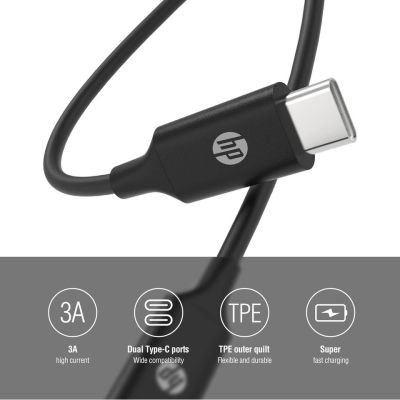 Дата кабель USB-C to USB-C 3.0m USB 3.1 PD 3A 60W HP (HP_DHC-TC107-3M)