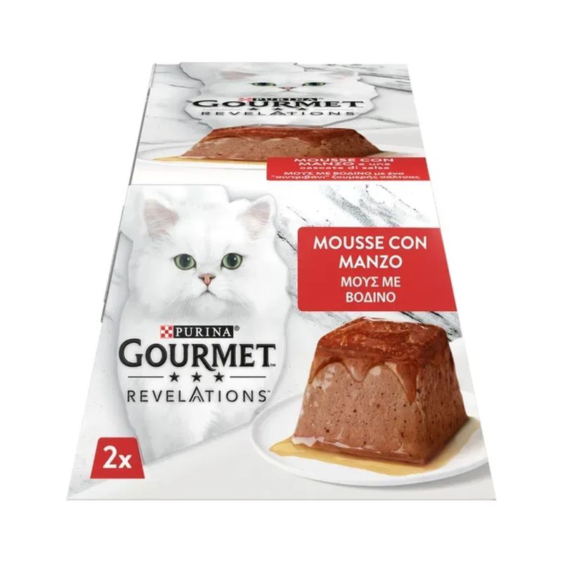 Паштет для кошек Purina Gourmet Revelations мусс с говядиной 2х57 г (7613287070005) (12 шт)
