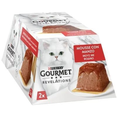 Паштет для кошек Purina Gourmet Revelations мусс с говядиной 2х57 г (7613287070005)