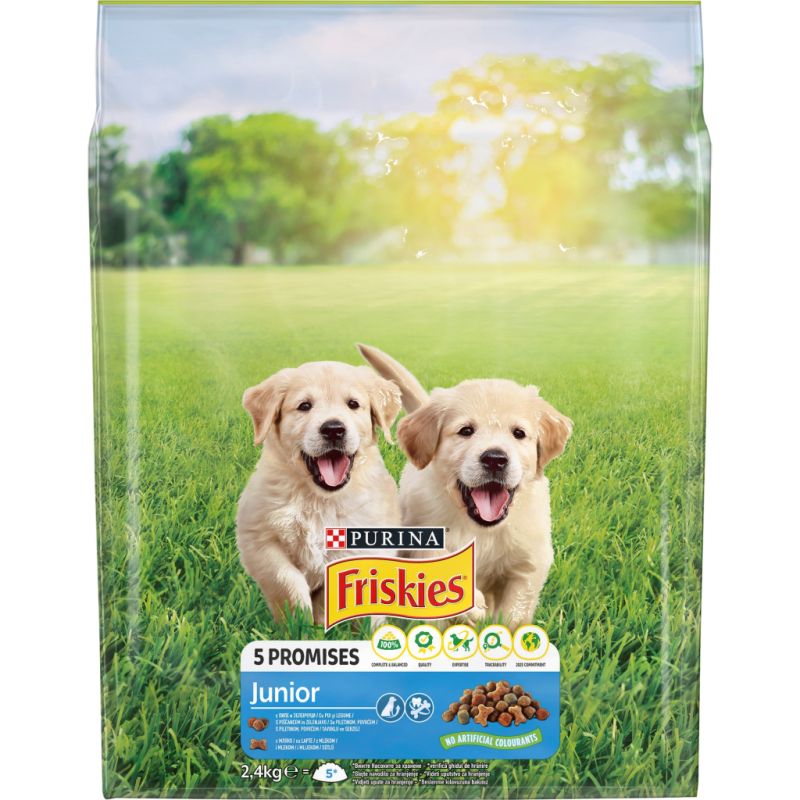 Сухой корм для собак Purina Friskies Junior с курицей, овощами и молоком 2.4 кг (7613034232205)