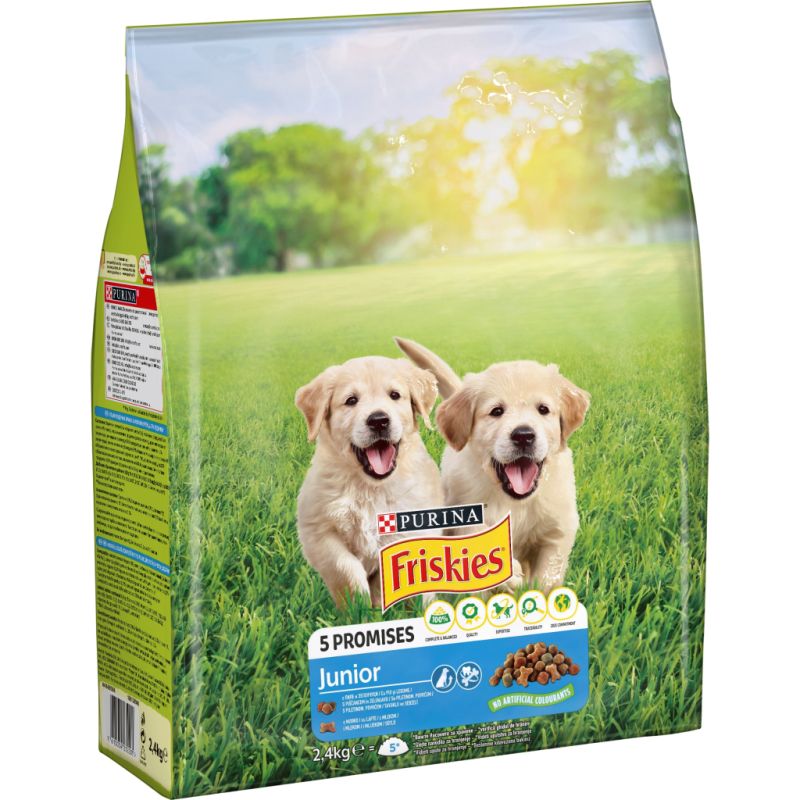 Сухой корм для собак Purina Friskies Junior с курицей, овощами и молоком 2.4 кг (7613034232205)