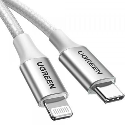 Дата кабель USB-C to Lightning 1.0m 3A 60W US304 white Ugreen (70523)