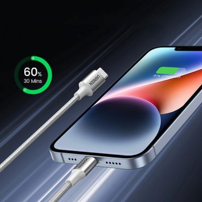 Дата кабель USB-C to Lightning 1.0m 3A 60W US304 white Ugreen (70523)