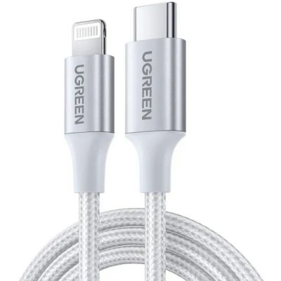 Дата кабель USB-C to Lightning 1.0m 3A 60W US304 white Ugreen (70523)