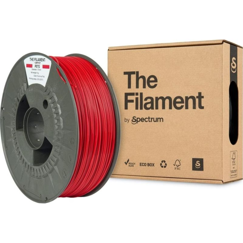 Пластик для 3D-принтера The Filament PETG 1.75mm 1kg RED, TECHNICAL (TF-24020)