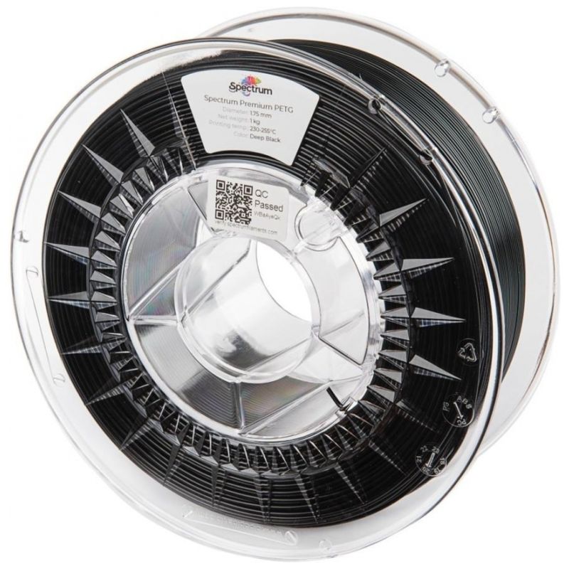 Пластик для 3D-принтера Spectrum PET-G Premium 1.75mm 1kg Black, Deep RAL9017 (80056)