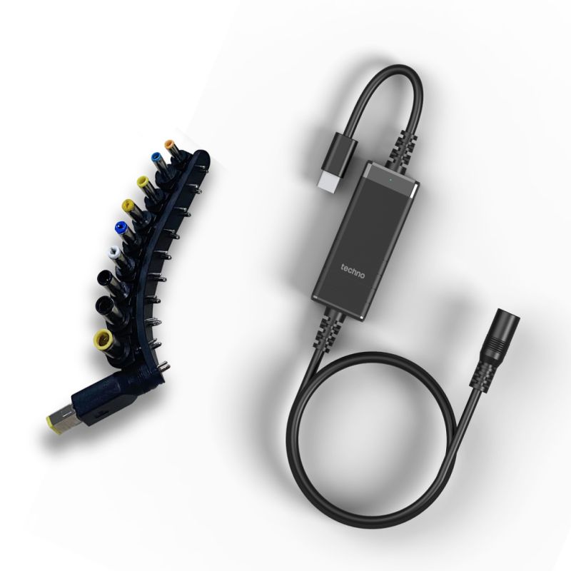 Кабель питания USB-C to DC 100W universal black techno (UC-100W)