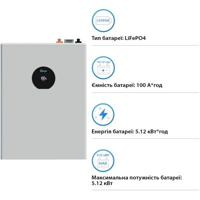 Батарея LiFePo4 Deye (SE-F5 Pro)-C, 51.2V - 100Ah (SE-F5 Pro)