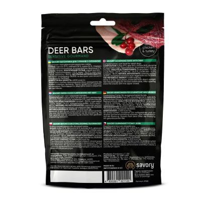 Лакомство для собак Savory Bars With Venison 100 г (4820261921120)