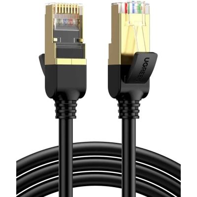 Патч-корд 1м, F/FTP cat 7 RJ-45 black Ugreen (U_11268)