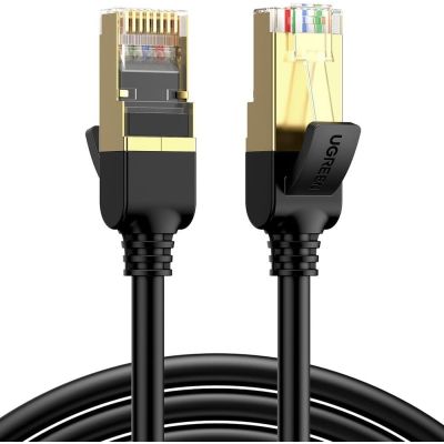 Патч-корд 15м, F/FTP cat 7 RJ-45 black Ugreen (U_11274)