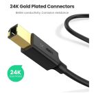 Кабель для принтера USB 2.0 AM/BM 1.5m Black Ugreen (10350)