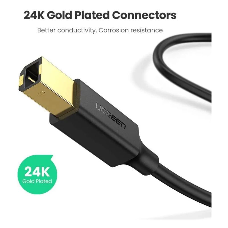 Кабель для принтера USB 2.0 AM/BM 1.5m Black Ugreen (10350)