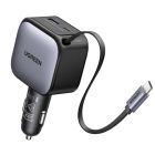 Зарядное устройство Ugreen Car charger USB-C PD90W + cable USB-C to USB-C retractable (55909B)