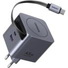 Зарядний пристрій Ugreen USB-C PD45W GaN + cable USB-C to USB-C retractable (65822)