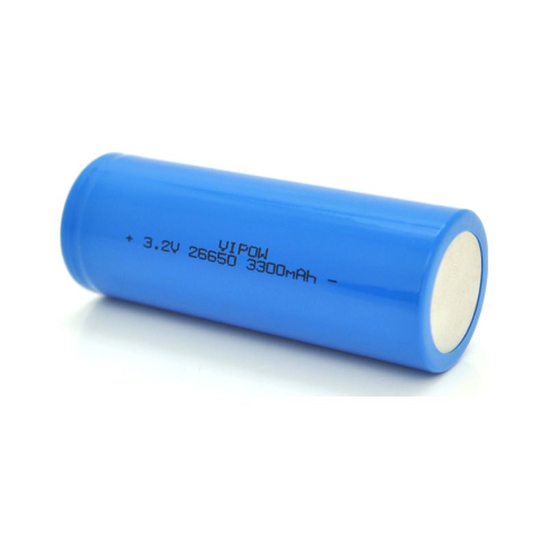 Аккумулятор 26650 3300mAh, LiFePO4, FlatTop, 3.2V, Blue Vipow (IFR26650-3300mAhFT / 31075)