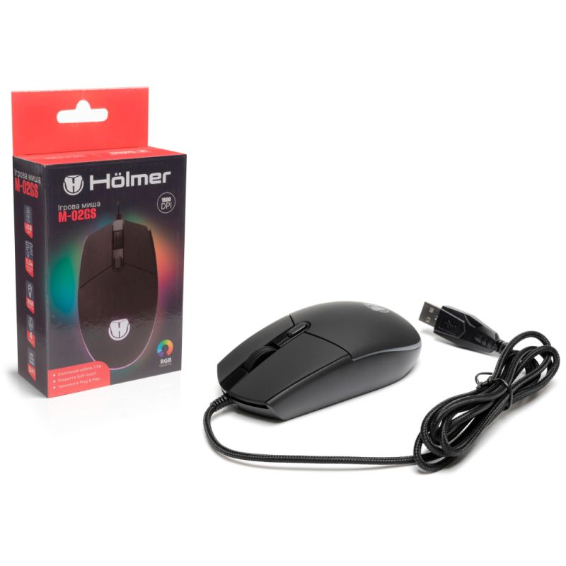 Мишка Hölmer USB Black (M-02GS)