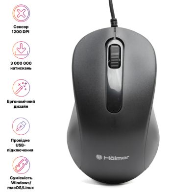 Мишка Hölmer (M-01OF) USB Black (M-01OF)