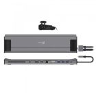 Порт-репликатор J5create Dock-Station USB-C 10Gbps, 12-in-1 (слот M2 NVMe/хаб/HDMI/DP/PD/картрид/LAN) (JCD552-N)