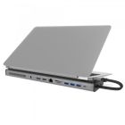 Порт-репликатор J5create Dock-Station USB-C 10Gbps, 12-in-1 (слот M2 NVMe/хаб/HDMI/DP/PD/картрид/LAN) (JCD552-N)