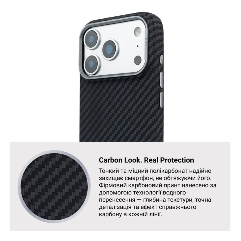 Чехол для мобильного телефона Armorstandart LikeCarbon2 MagCase Apple iPhone 17 Pro Max Carbon Black (ARM86259)