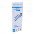 Концентратор Dynamode USB-C/A 8-in-1 1xUSB-C + 1xUSB 3.0 + 3xUSB 2.0 + 3.5mm audio + SD/TF silver (BYL-2218TU)