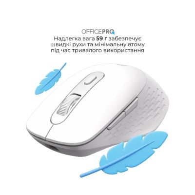Мышка OfficePro (M265W) Wireless/Bluetooth Silent Click White (M265W)