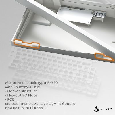 Клавиатура Ajazz AK650 Moon Yellow Switch USB UA Black/Grey/Yellow (AK650-MY-GWY)