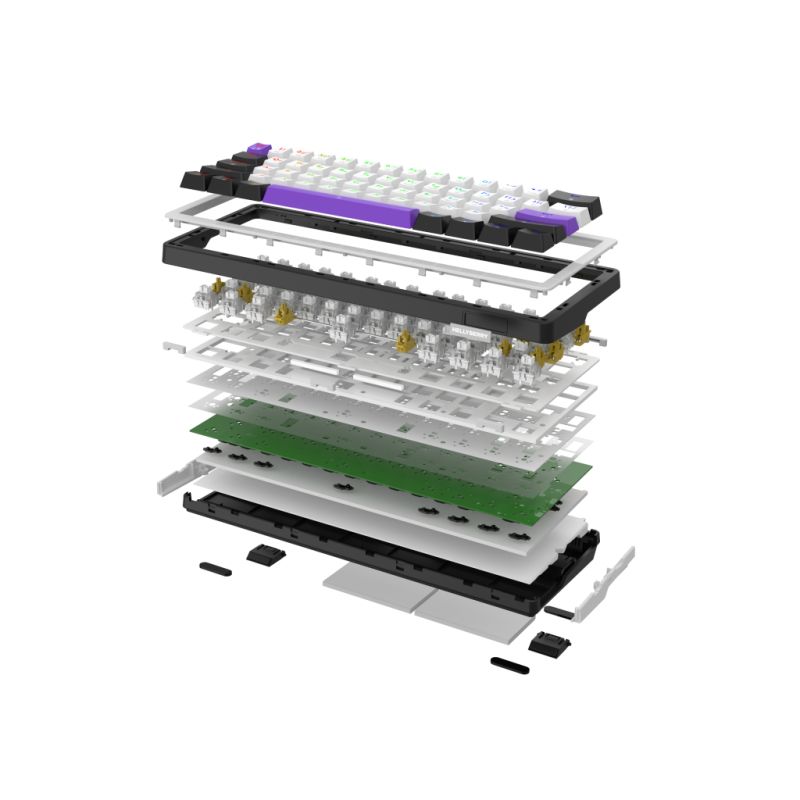 Клавіатура Hator Hellyberry Mechanical Linear RGB USB UA White/Violet (HK60)