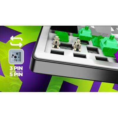 Клавіатура Hator Hellyberry HK60 Mechanical Linear RGB Wireless/Bluetooth/USB UA White/Violet (HK60_wireless)