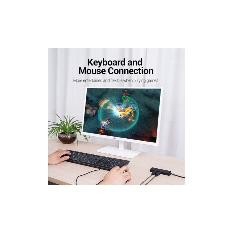 Концентратор Vention USB 2.0 to 4xUSB 2.0 black (CHMBB)