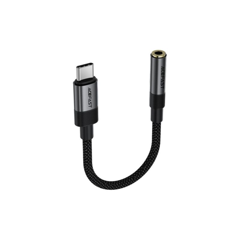 Переходник USB-C to 3.5mm F 0.15m DAC audio black Acefast (6974316285281)