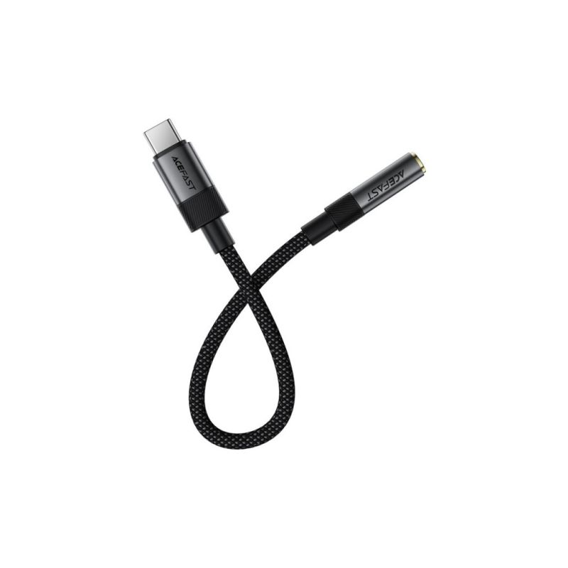 Переходник USB-C to 3.5mm F 0.15m DAC audio black Acefast (6974316285281)