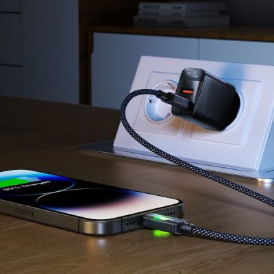 Дата кабель USB 2.0 AM to USB-C 1.2m 60W black Acefast (6974316284673)