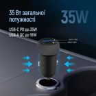 Зарядний пристрій ColorWay USB-C PD35W + USB QC3.0 car adapter (CW-CHA064PD-BK)