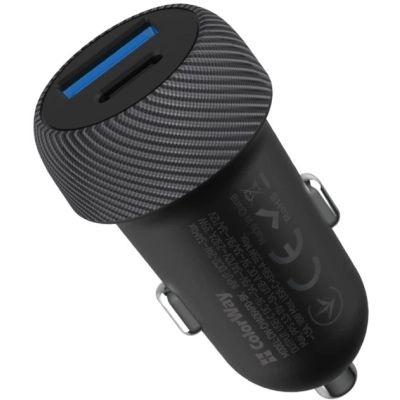 Зарядний пристрій ColorWay USB-C PD35W + USB QC3.0 car adapter (CW-CHA064PD-BK)