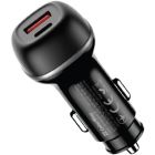 Зарядное устройство ColorWay USB-C PD65W + USB QC3.0 car adapter (CW-CHA068PD-BK)