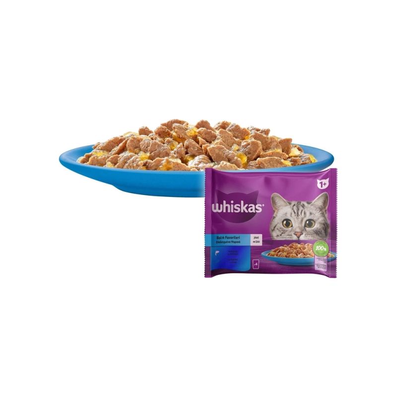 Влажный корм для кошек Whiskas тунец, лосось в желе 4х85 г (8410136025433)