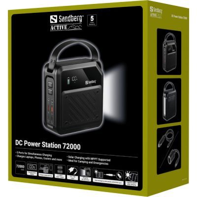 Батарея универсальная Sandberg 72000mAh max 268W, DC9,612,6V/10A, PD/100W(In/Out), LiMnFePO (421-22)