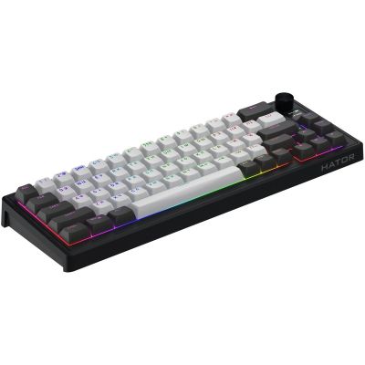 Клавиатура Hator Skyfall 65 Pro Aurum Vanila Silent RGB Wireless/Bluetooth/USB UA Grey/Black (HTK4160UA)