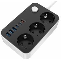 Мережевий фільтр живлення ColorWay (CW-CHE36PDB), 3 розетки/ 3USB + 3TYPE-C 2M (CW-CHE36PDB)