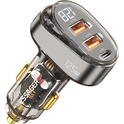 Зарядное устройство Essager 2xUSB + 1xUSB-C 125W QC3.0/PD3.0 Display Car Charger (ECC2AC-FM12-Z)