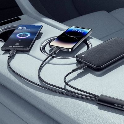 Дата кабель USB 2.0 AM to Lightning + Micro 5P + USB-C 1.2m 100W Essager (EXCMTL-JJ01-P)