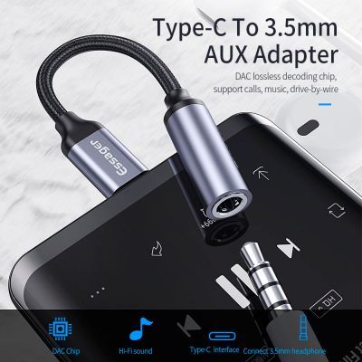 Переходник USB-C M to 3.5mm F 0.12m gray Essager (EZJE01-0G)