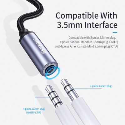 Перехідник USB-C M to 3.5mm F 0.12m gray Essager (EZJE01-0G)