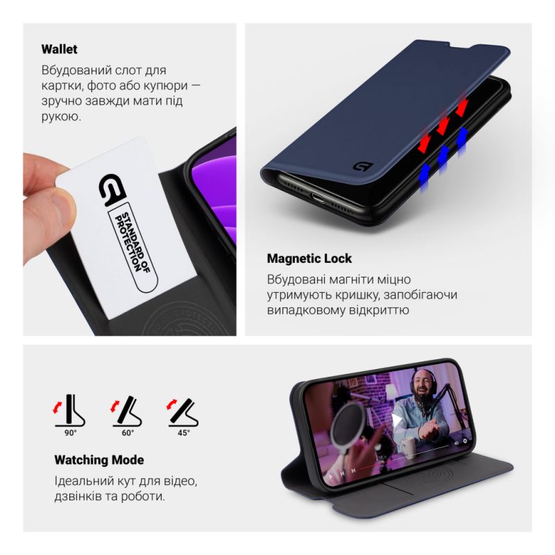 Чехол для мобильного телефона Armorstandart OneFold Case Samsung A37 5G Dark Blue (ARM89771)