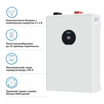 Батарея LiFePo4 Deye (SE-F12-C), 51.2V - 230Ah, 11.8kWh (SE-F12-C)